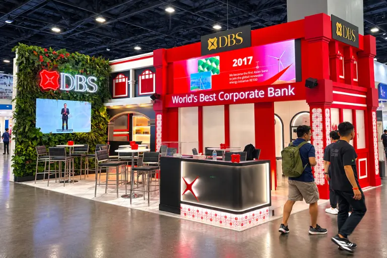 DBS trade show display at Sibos 2026 Miami