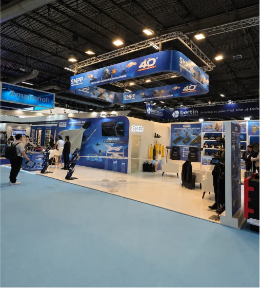 Custom exhibition booth designed and built by Stall Designs in Jakarta
