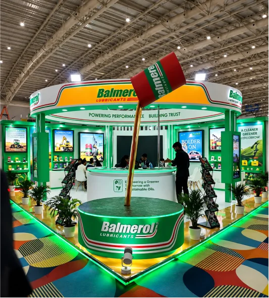 Custom exhibition stall designed and fabricated by Stall Designs in Bangalore