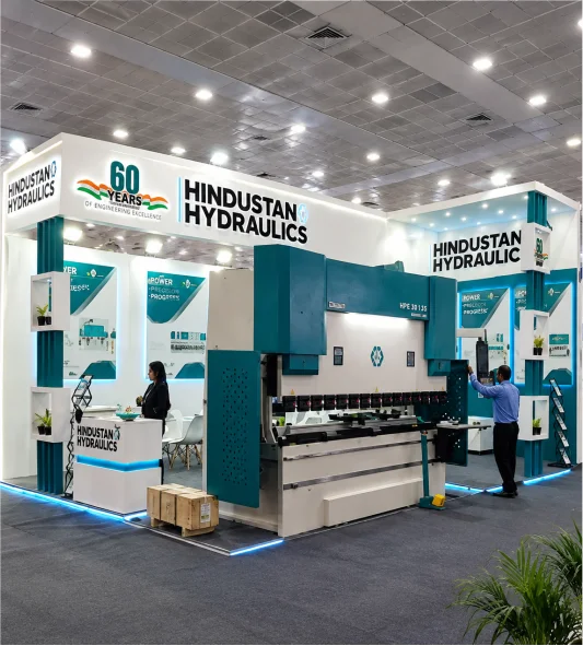 Custom exhibition stall designed and fabricated by Stall Designs in Chennai
