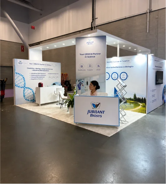 Custom trade show booth designed and built by Stall Designs in New York