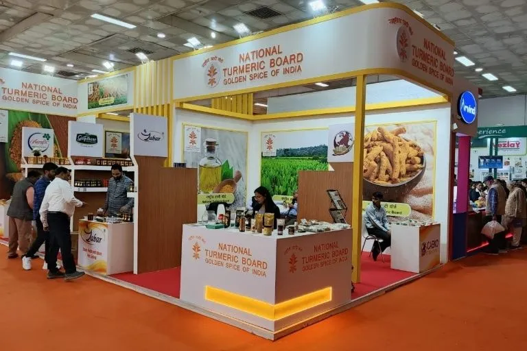 custom trade show booth design Spain fresh produce exhibition stand