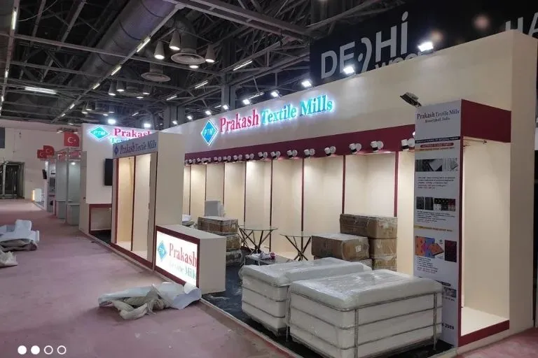 Trade show booth fabrication with modern design language