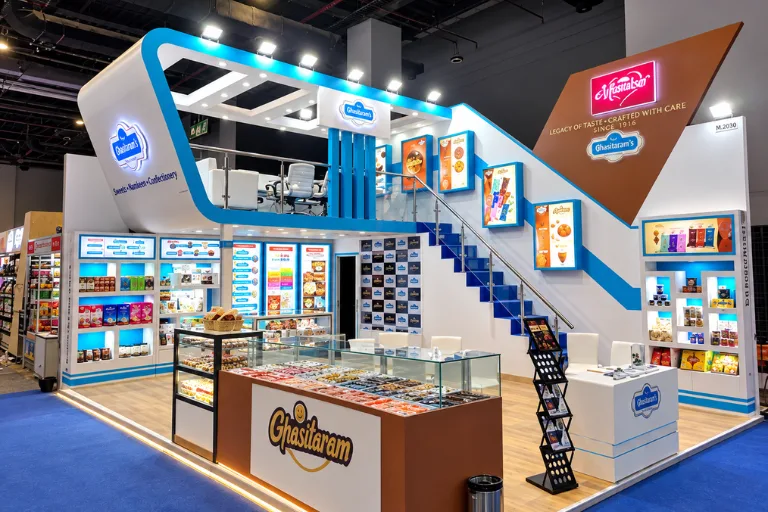 Exhibition stall design with customized flooring