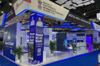 Turnkey booth design for manufacturing and technology companies at IPEC Hyderabad.
